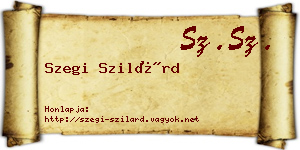 Szegi Szilárd névjegykártya